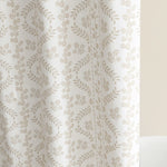 Doreen Delicate Floral Linen Textured Shower Curtain