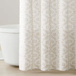 Doreen Delicate Floral Linen Textured Shower Curtain