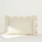 Coastal Chic Scalloped Edge Throw Pillow Cover