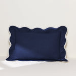 Coastal Chic Scalloped Edge Throw Pillow Cover