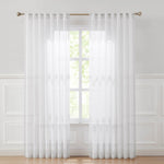 Calia Textured Stripe Sheer Window Curtain Panels