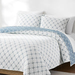 Diamond Leaf Jacquard Reversible Matelasse Coverlet Set