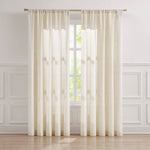 Emily Leaves Embroidered Window Curtain Panels