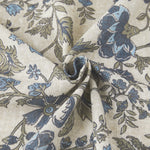 Lillian Block Print Linen Textured Shower Curtain
