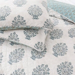 Sofia Flower Block Bouquet Reversible Cotton Quilt 3Pc Set