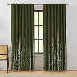 Verdant Path Velvet Blackout Window Curtain Panels