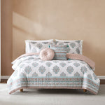 Sofia Flower Block Bouquet Comforter 5Pc Set