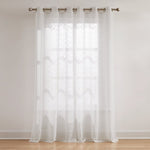 Aileen Textured Raindrop Sheer Window Curtain Panels