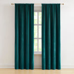Glam Pleated Velvet Light Filtering Window Curtain Panels