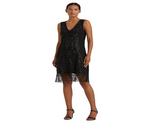 Ralph Lauren Womens Beaded Sleeveless Cocktail Dress Black Size 0