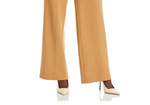 Avec Les Filles Cutout Waist Wide Leg Pants Camel