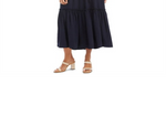 Karen Kane Womens Cocktail Midi Fit & Flare Dress Blue
