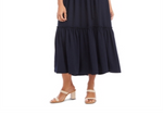 Karen Kane Womens Cocktail Midi Fit & Flare Dress Blue