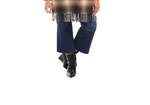Karen Kane Plaid Fringe Trim Jacket Brown