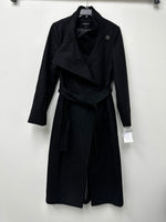 Kenneth Cole Women's Asymmetric Belted Maxi Coat Black Size 8