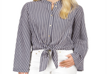 Michael Kors Halo Tie Hem Shirt Blue