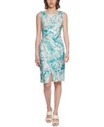 Calvin Klein Women's Sequined Floral Sheath Dress Green Size 6