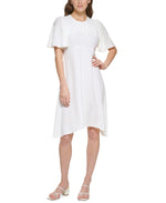 Calvin Klein Women's Mid Sleeve Dress White Size 10