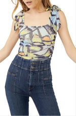 Free People Women's Avenue Print Tank Top Green Size Small