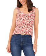Vince Camuto Women's Sunset Ditsy Tank Brown Size X-Large