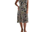 Lauren Ralph Lauren Womens Ruffled V Neck Midi Dress Black