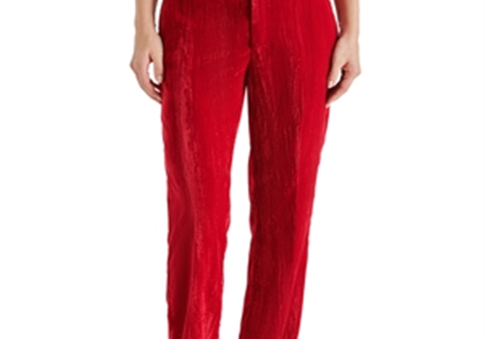 Steve Madden Mercer Crushed Velvet Pants Red