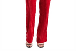 Steve Madden Mercer Crushed Velvet Pants Red
