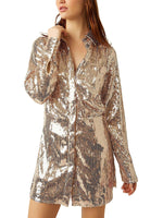 Free People Sophie Sequin Mini Dress Yellow