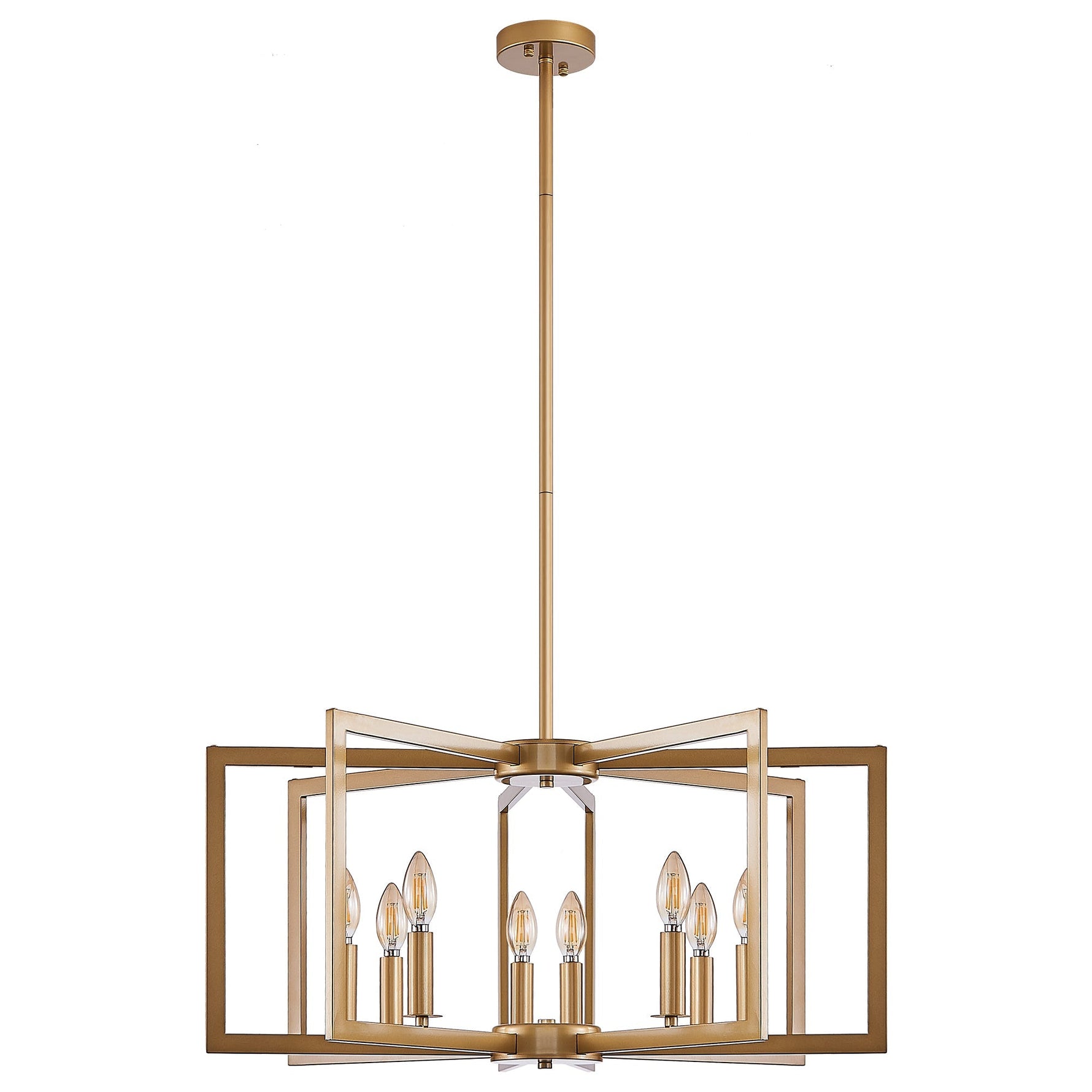 27' Modern Golden Geometric 8-Light Chandelier