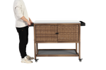 Outdoor Wicker Bar Cart