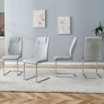 Modern Dining Chairs With Padded Seat, Metal Legs