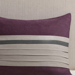 7 Pc Pieced Faux Suede Comforter Set Purple Cal King