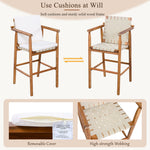 Outdoor Counter Height Bar Stools Set of 2 with Cushions