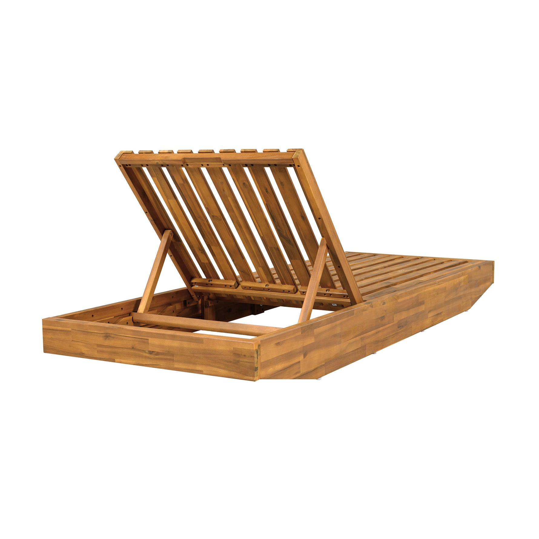 Acacia Wood Chaise Lounge with Cushion