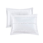 4 Piece Reversible Ruffle Quilt Set with Throw Pillow White King/Cal King