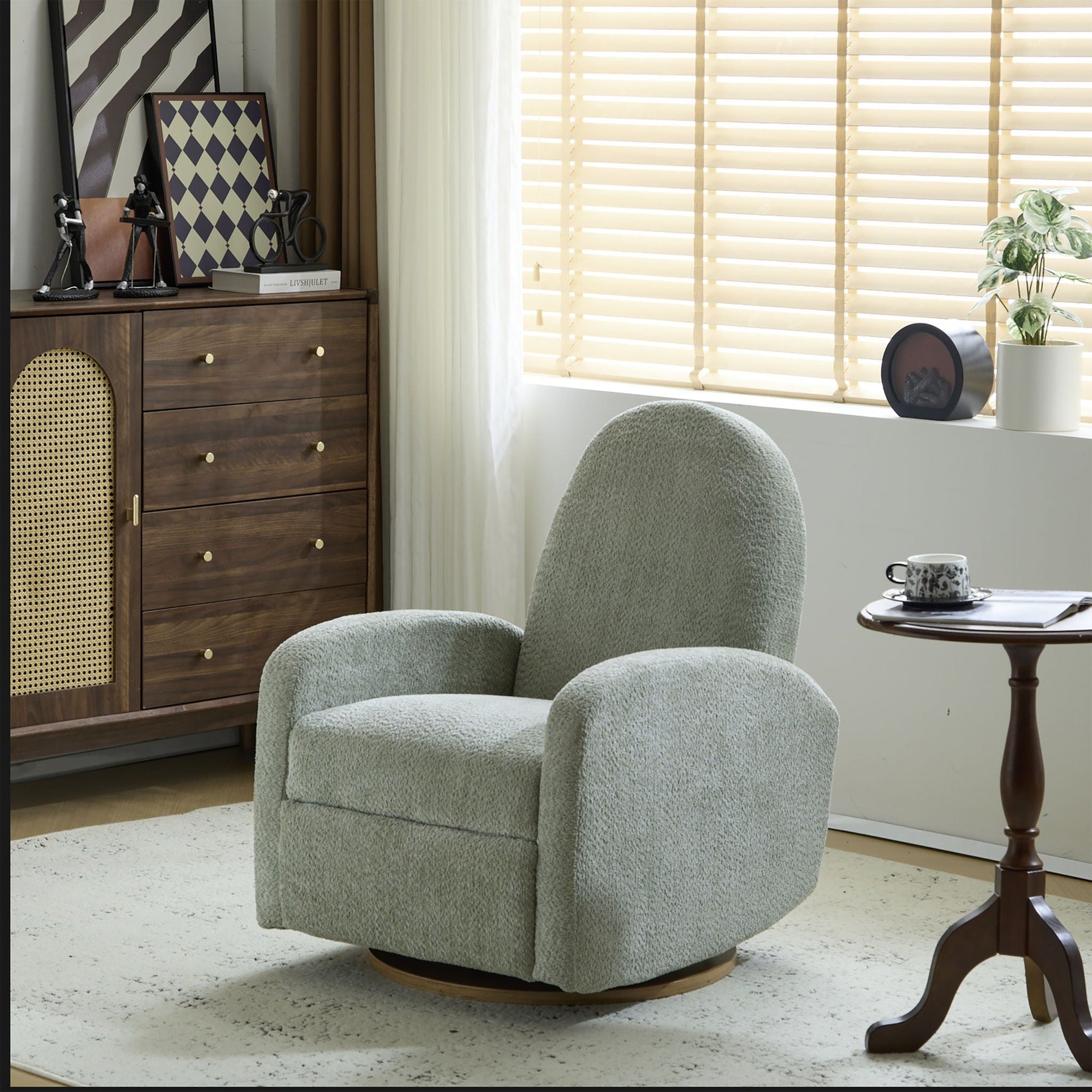 Contemporary 360 Swivel and Glider Recliner Chair