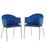 Modern Upholstered Dining Chair With Plush Velvet and Metal Frame