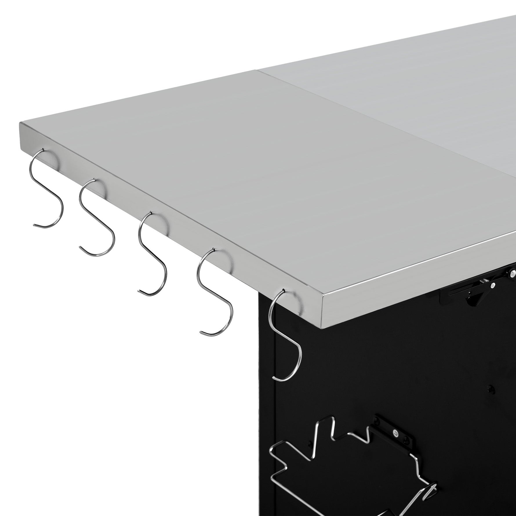 K&K 76.6' Outdoor Grill Cart with Storage Cabinet