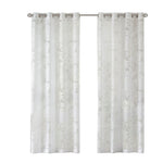 Palm Leaf Burnout Sheer Window Curtain White 50x63