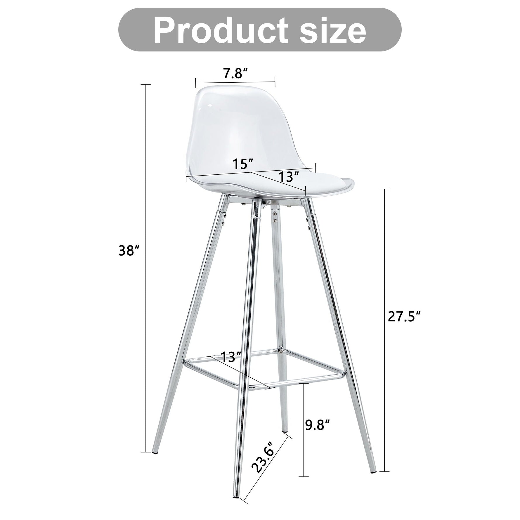 Stylish Upholstered Bar Chairs with Metal Legs