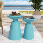 Serenita Outdoor Side Tables With Flared Design (Set of 2)