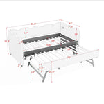 Cozy Gingham Daybed with Trundle Twin Size Sofa Bed