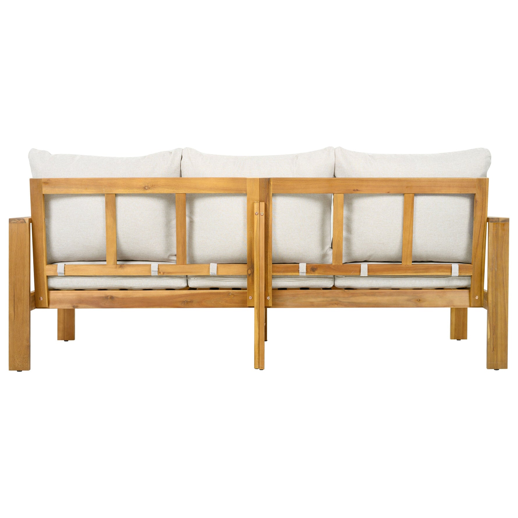 Outdoor 4pcs Acacia Sectional Patio Sofa Set