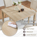 Modern 5-Piece Wooden Dining Table Set for 4 People in Light Oak