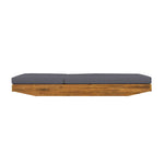 Acacia Wood Chaise Lounge with Cushion - Teak Finish