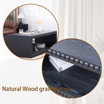 Black Beaded Edge Coffee Table – 47.6' Rectangular Center Table with Open Storage Shelf