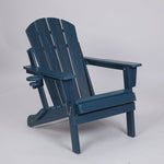 Folding Adirondack Chair with Dual Cup Holder - Navy Blue