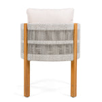 Acacia Wood Outdoor Dining Chairs 2-Pack with Beige Cushions