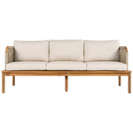 Outdoor 4-piece Acacia Wood and Rope Patio Sofa Set