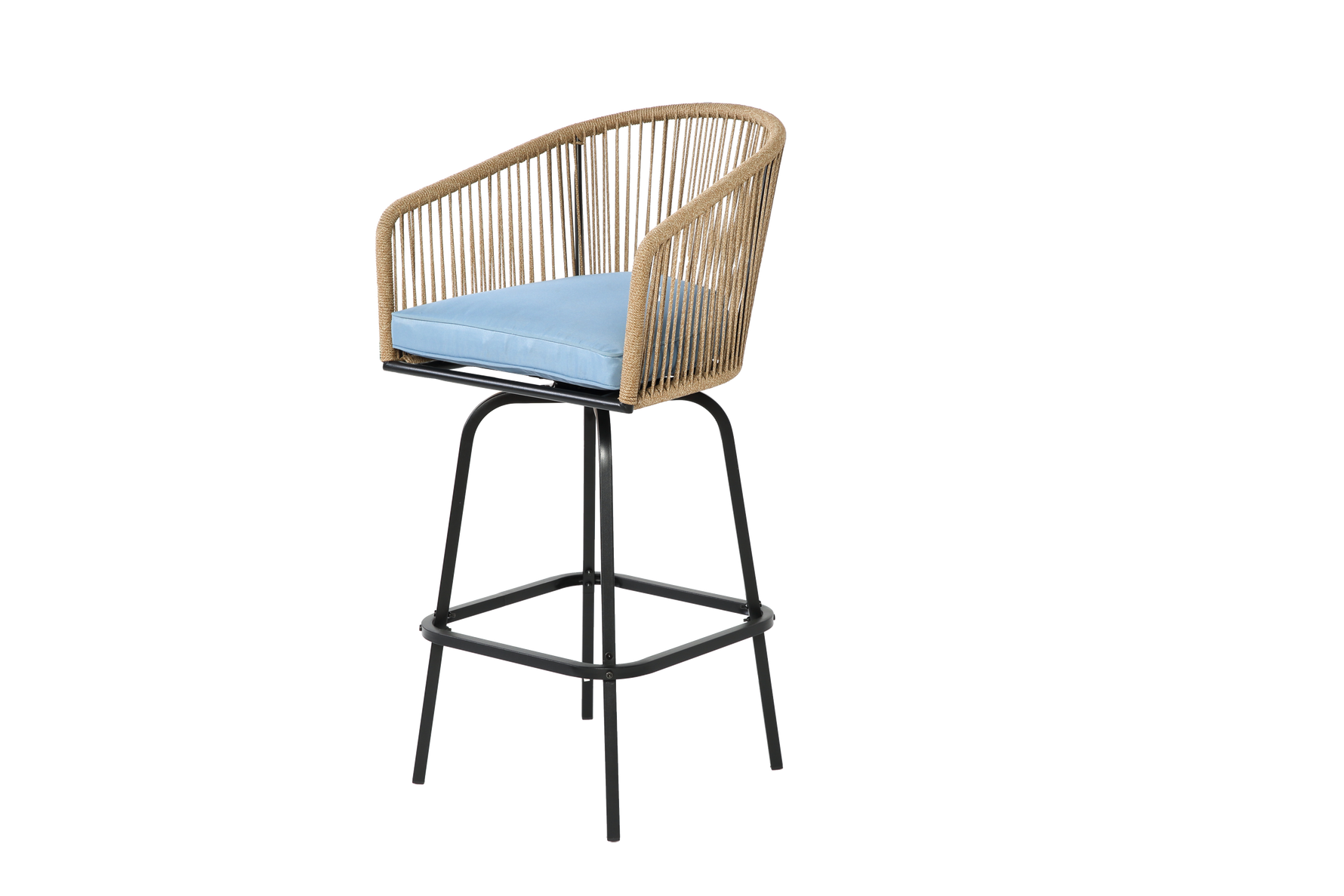 Outdoor Bar Stools Set of 4 with Armrests and Backrest
